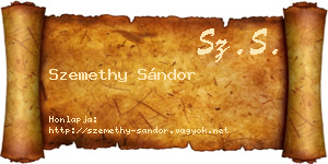 Szemethy Sándor névjegykártya